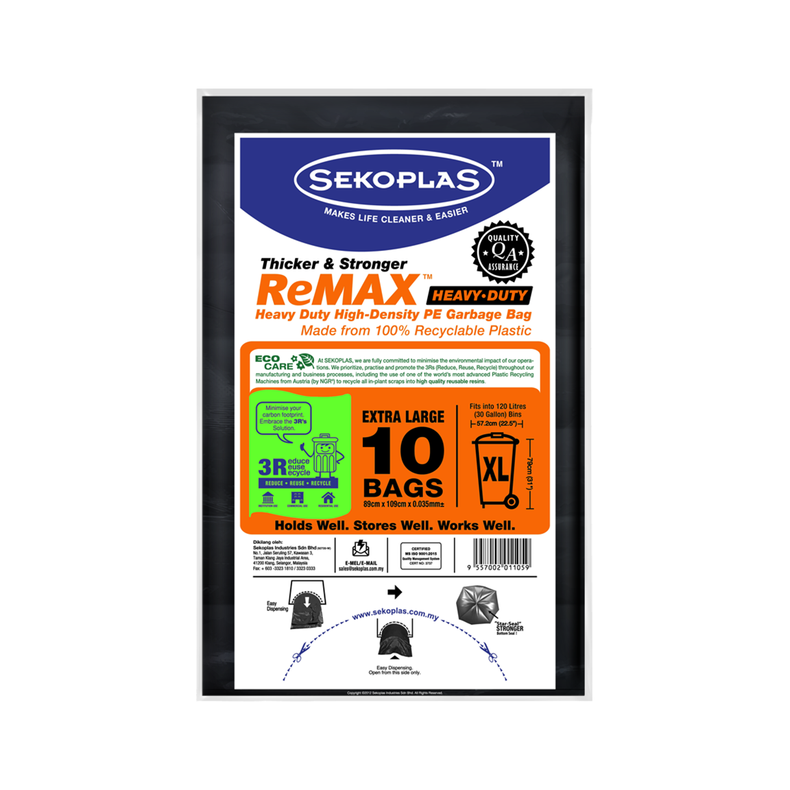 ReMAX™ HDPE Garbage Bags (Extra Large – Black)