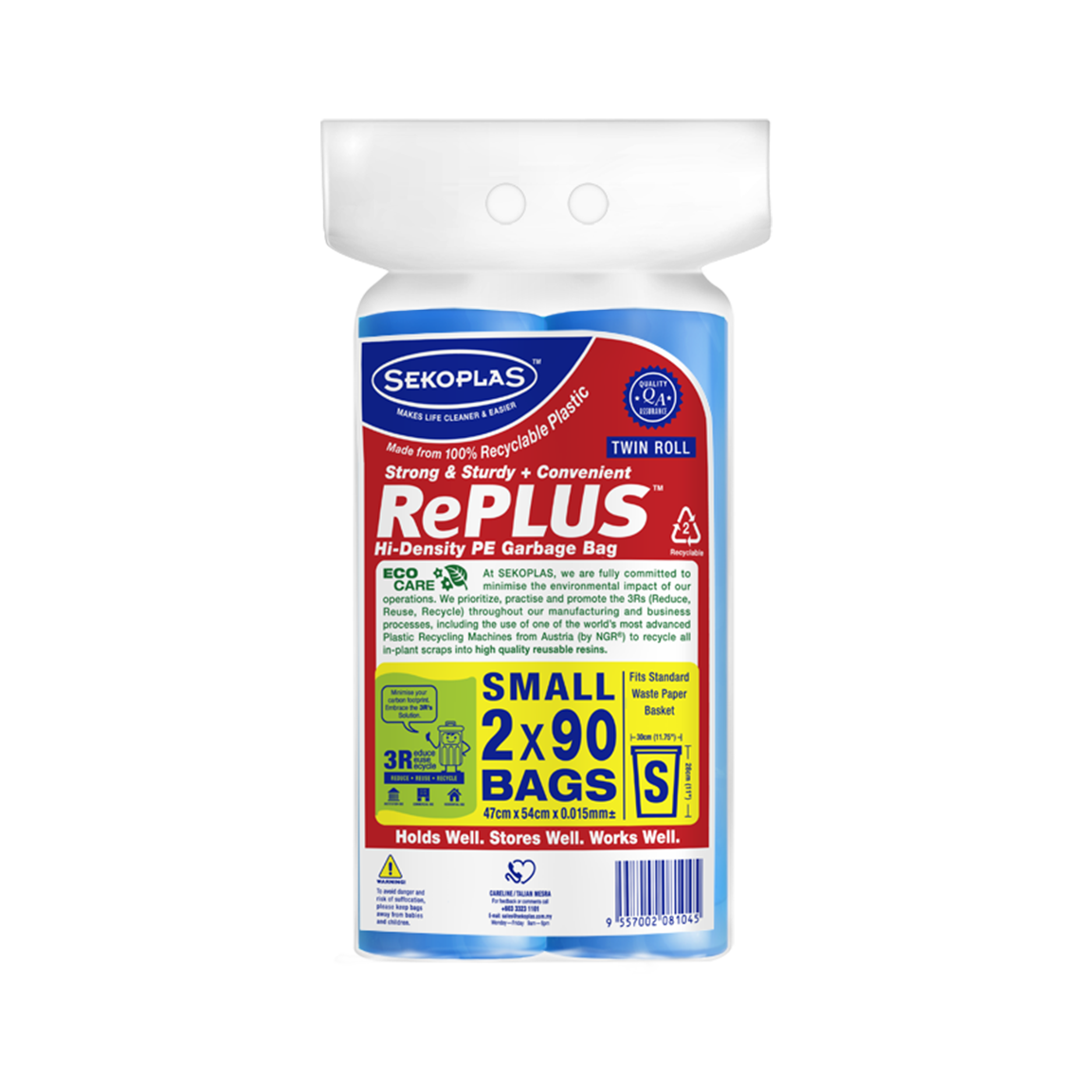 RePLUS™ HDPE Garbage Bags Twin Roll (Small)