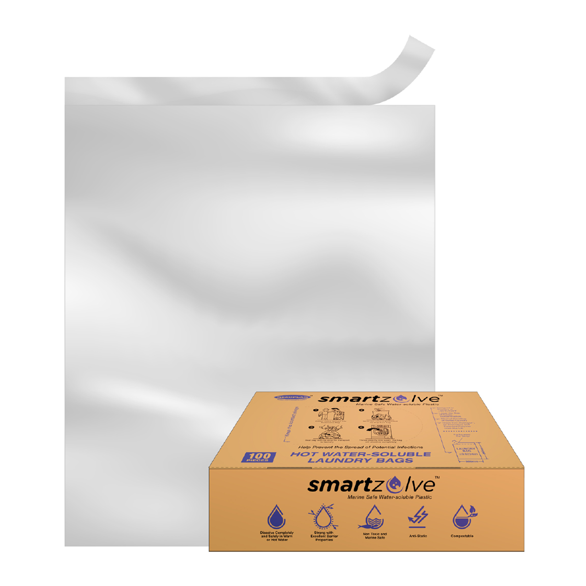 Smartzolve™ Hot Water-Soluble Laundry Bags